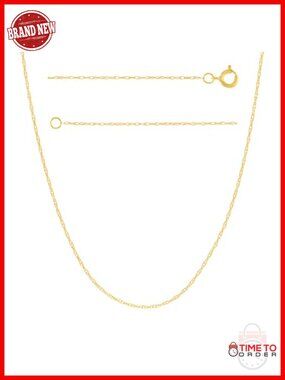14K Solid Gold Rope Chain Necklace, Thin Braided Dainty Pendant Chain, 0.7-1.2mm